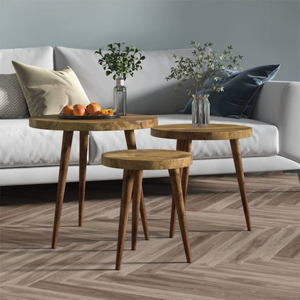 Ensemble De Tables D'appoint 3 Pcs Mdf Et Fer