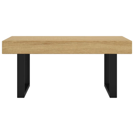 Table Basse Et Noir 90X45X40 Cm Mdf Et Fer