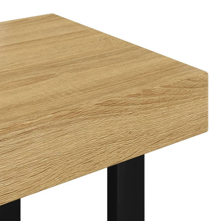 Table Basse Et Noir 90X45X40 Cm Mdf Et Fer