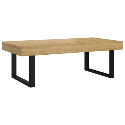 Table Basse Et Noir 120X60X40 Cm Mdf Et Fer