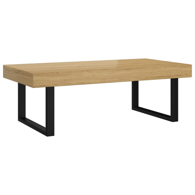 Table Basse Et Noir 120X60X40 Cm Mdf Et Fer