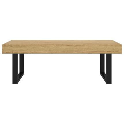 Table Basse Et Noir 120X60X40 Cm Mdf Et Fer