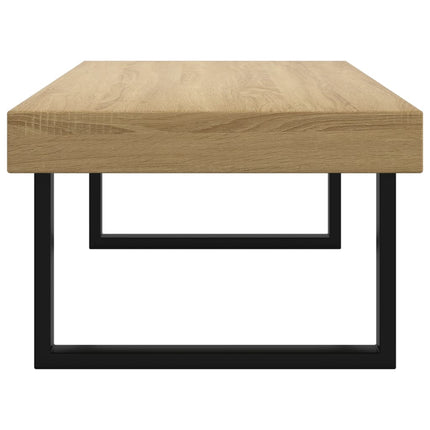 Table Basse Et Noir 120X60X40 Cm Mdf Et Fer