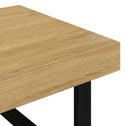 Table Basse Et Noir 120X60X40 Cm Mdf Et Fer