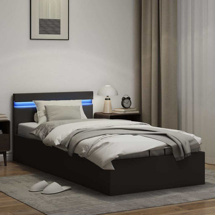 Cadre De Lit À Rangement Hydraulique Sans Matelas Avec Led