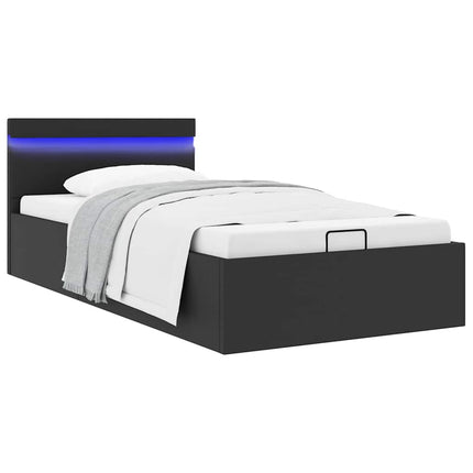 Cadre De Lit À Rangement Hydraulique Sans Matelas Avec Led