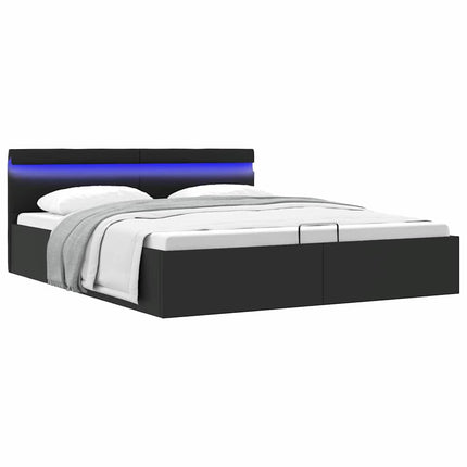 Cadre De Lit À Rangement Hydraulique Sans Matelas Avec Led