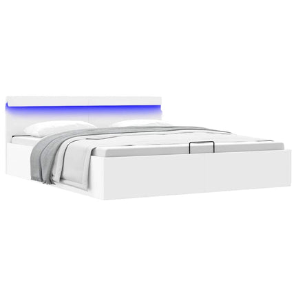 Cadre De Lit À Rangement Hydraulique Sans Matelas Avec Led