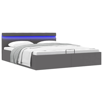 Cadre De Lit À Rangement Hydraulique Sans Matelas Avec Led