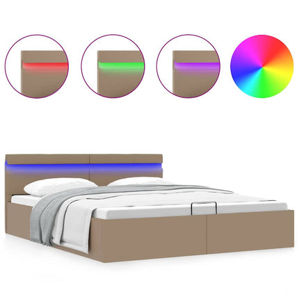 Cadre De Lit À Rangement Hydraulique Sans Matelas Avec Led