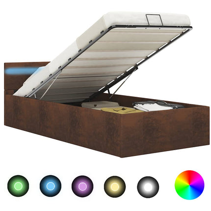 Cadre De Lit À Rangement Hydraulique Sans Matelas Avec Led