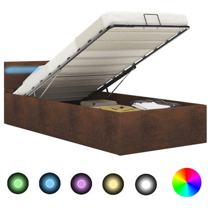 Cadre De Lit À Rangement Hydraulique Sans Matelas Avec Led