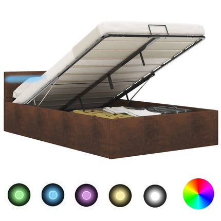 Cadre De Lit À Rangement Hydraulique Sans Matelas Avec Led