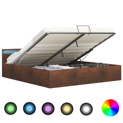 Cadre De Lit À Rangement Hydraulique Sans Matelas Avec Led