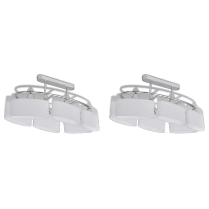 Plafonnier Avec Abat-Jours En Verre Ellipsoïde 2 Pcs E14