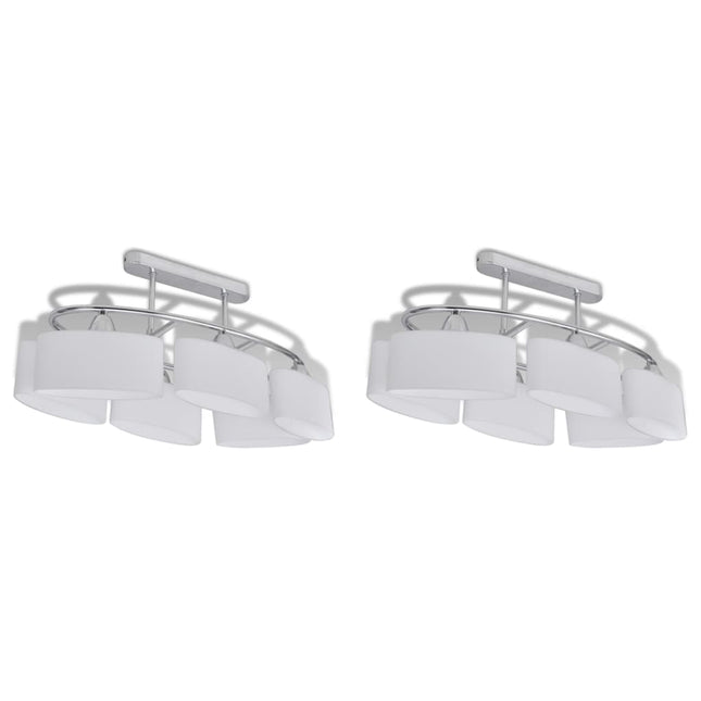 Plafonnier Avec Abat-Jours En Verre Ellipsoïde 2 Pcs E14