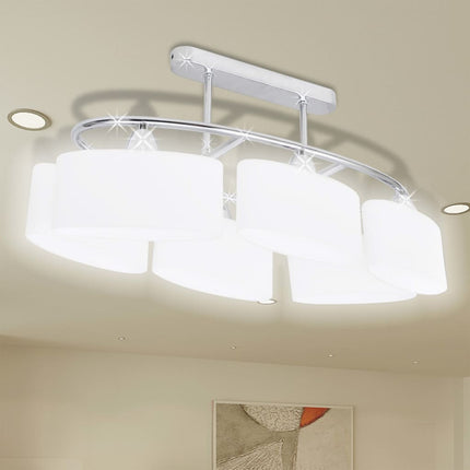 Plafonnier Avec Abat-Jours En Verre Ellipsoïde 2 Pcs E14