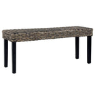 Banc 110 Cm Rotin Naturel Kubu Et Bois D'acajou Massif