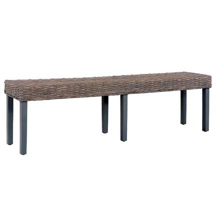 Banc 160 Cm Rotin Naturel Kubu Et Bois De Manguier Massif