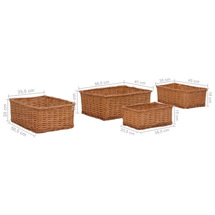 Ensemble De Paniers Gigognes 4 Pcs Marron Saule