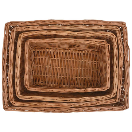 Ensemble De Paniers Gigognes 4 Pcs Marron Saule