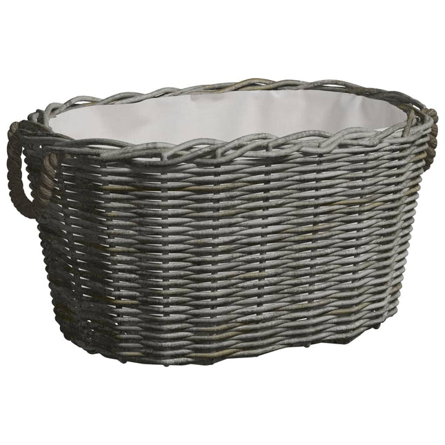 Panier À Bois De Chauffage Avec Poignées 59X42X28 Cm Gris Saule