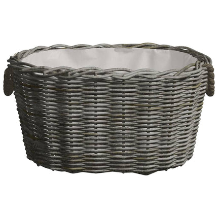Panier À Bois De Chauffage Avec Poignées 59X42X28 Cm Gris Saule