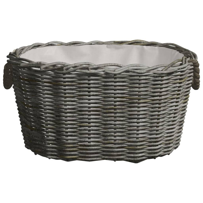 Panier À Bois De Chauffage Avec Poignées 59X42X28 Cm Gris Saule