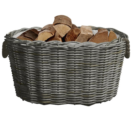 Panier À Bois De Chauffage Avec Poignées 59X42X28 Cm Gris Saule