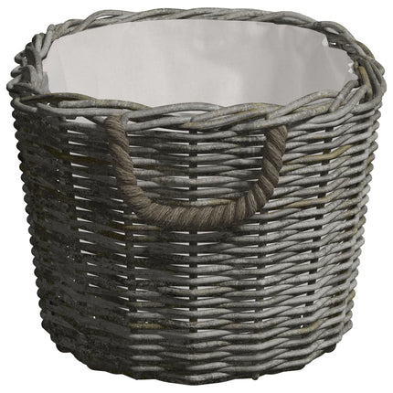 Panier À Bois De Chauffage Avec Poignées 59X42X28 Cm Gris Saule