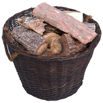 Jeu 3 Paniers Empilables À Bois De Chauffage Marron Foncé Saule
