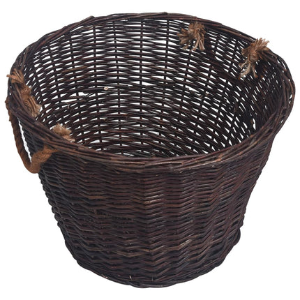Jeu 3 Paniers Empilables À Bois De Chauffage Marron Foncé Saule