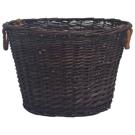 Jeu 3 Paniers Empilables À Bois De Chauffage Marron Foncé Saule