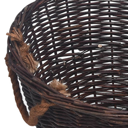 Jeu 3 Paniers Empilables À Bois De Chauffage Marron Foncé Saule