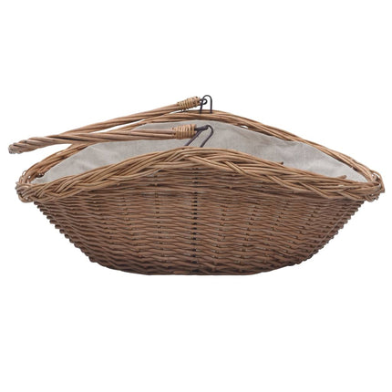 Panier À Bois De Chauffage Avec Poignée 57X46,5X52 Cm Marron