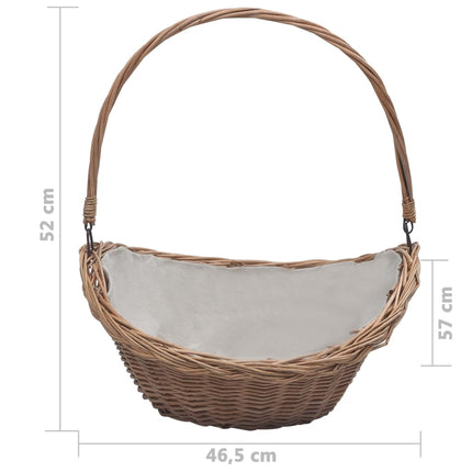 Panier À Bois De Chauffage Avec Poignée 57X46,5X52 Cm Marron