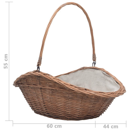Panier À Bois De Chauffage Avec Poignée 60X44X55 Cm Saule
