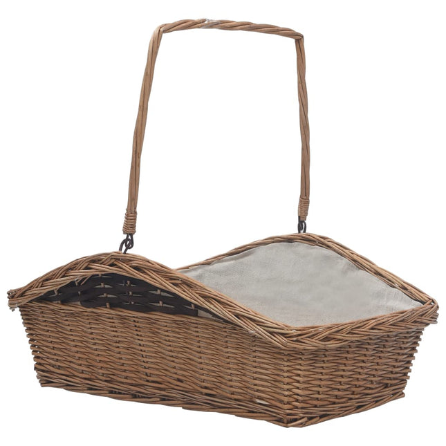 Panier À Bois De Chauffage Avec Poignée 61,5X46,5X58 Cm Marron