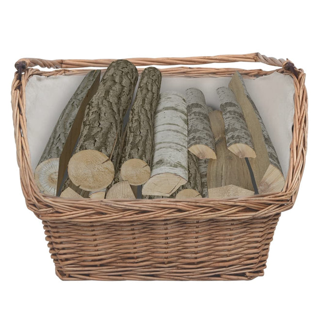 Panier À Bois De Chauffage Avec Poignée 61,5X46,5X58 Cm Marron
