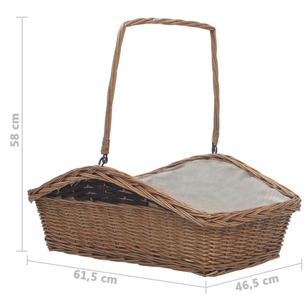 Panier À Bois De Chauffage Avec Poignée 61,5X46,5X58 Cm Marron