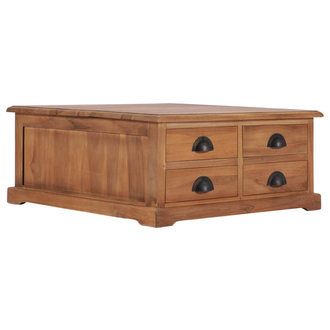 Table Basse 68X68X30 Cm Bois De Teck Solide