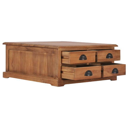 Table Basse 68X68X30 Cm Bois De Teck Solide