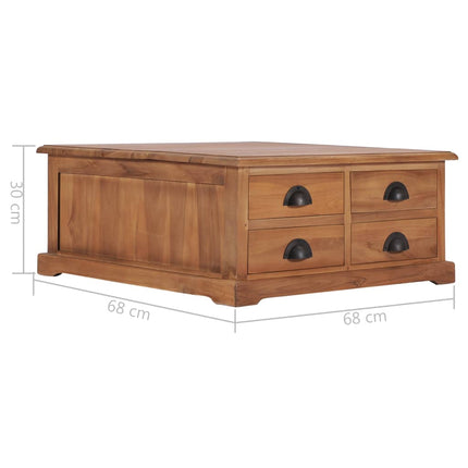 Table Basse 68X68X30 Cm Bois De Teck Solide