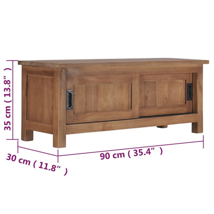Meuble Tv 90X30X35 Cm Bois De Teck Massif