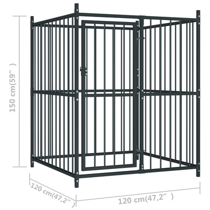Chenil Extérieur Avec Toit Pour Chiens 120 X 120 X 150 Cm