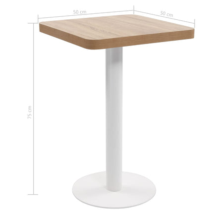 Table De Bistro Marron Clair 50X50 Cm Mdf