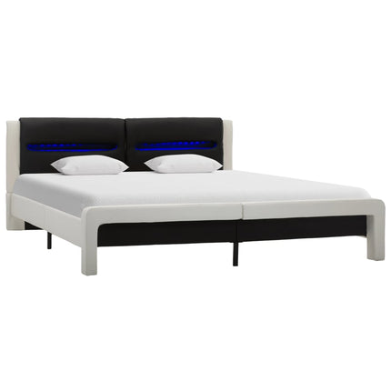 Cadre De Lit Avec Led Et Noir Similicuir