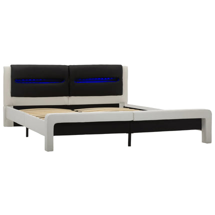 Cadre De Lit Avec Led Et Noir Similicuir