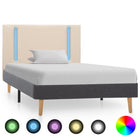 Cadre De Lit Avec Led Et Gris Foncé Tissu