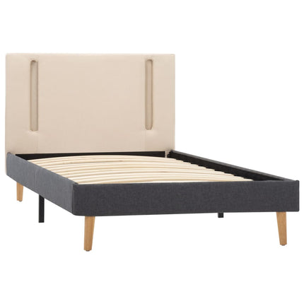 Cadre De Lit Avec Led Et Gris Foncé Tissu